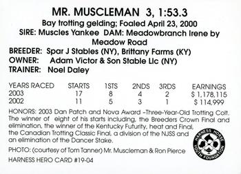 2004 Harness Heroes #19-04 Mr. Muscleman Back